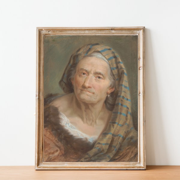Bathroom Art Humor - Funny Portrait Print - Classical Vintage Art - Instant Download - Elderly Woman in Shawl - Printable Poster - Wall Art