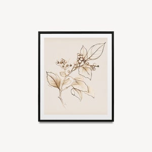 December Holly Vintage Birth Month Flower Illustration Minimalist Hand-Drawn Fine Art Sketch Printable Instant Download image 6