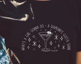 Bejeweled Martini Tee, Bejeweled Aesthetic t-shirt, Diamond&#39;s Gotta Shine lyric, Nice tshirt, Taylor Shirt, Midnight, TSwift