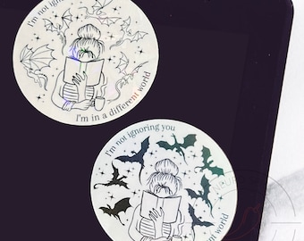 Fantasy book lover sticker, dragon fantasy book gift, e-reader sticker, BookTok sticker water bottle, dragon wings, book lover sticker, smut