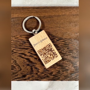Personalized laser engraved wood keychain