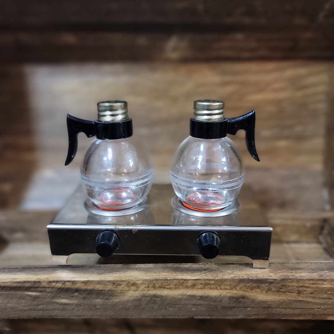 Vintage Unused Glass Coffee Pots Salt Pepper Shakers NO RUST Etsy Vintage unused glass coffee pots salt pepper shakers no rust etsy