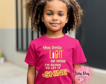 This Little Light of Mine Toddler Shirt | Christian Kids T-Shirt | Sunday School Outfit | Bible Verse Song Tee | Faith Based Kids Apparel