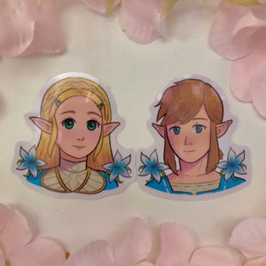 Zelda and Link Breath of the Wild / Tears of the Kingdom Waterproof Sticker