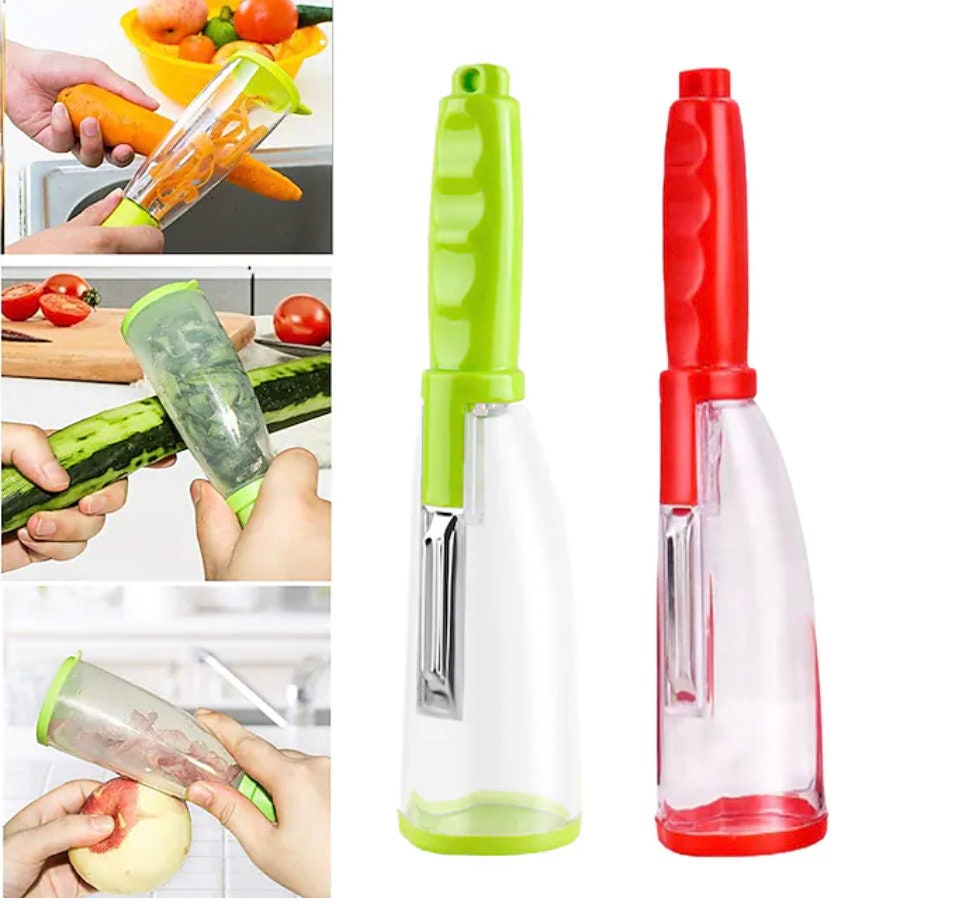 Fruit and Vegetable Peeler With Storage Easy to Use Easy to Clean Stainless  Steel Blade Two-way Peeling 2 Pieces Smart Peeler 