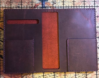 Handmade Passport Wallet with Brown Full Grain Leather! TuttoPelle