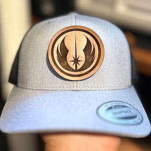 Star Wars Jedi Order Leder Patch für Trucker Caps! Einheitsgröße Verstellbar! Verschiedene Farben erhältlich