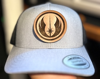 Star Wars Jedi Order Trucker Hat: Handmade Leather Patch