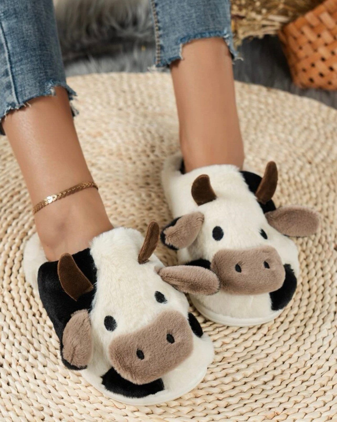 Cow Slippers Etsy