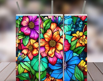 Envoltório de copo de vitral Design de sublimação de envoltório de copo de 20 onças