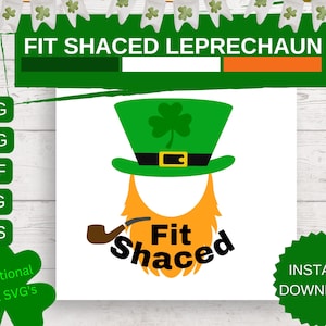 Fit Shaced SVG St Patricks Day Cut Bestand | Grappige Ierse kabouter Cut File | Shamrock en Shamrock'd Cut File voor Cricut | St Paddys Dag PNG