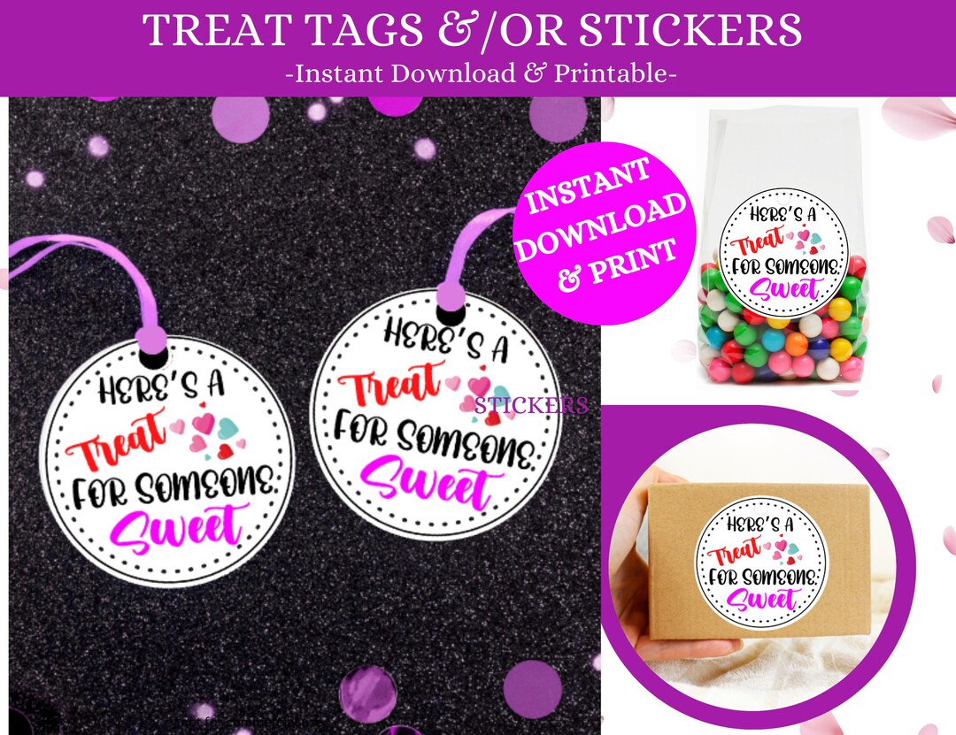 Printable Gift Tags and Stickers Treat Bag Tags or Stickers Valentine's