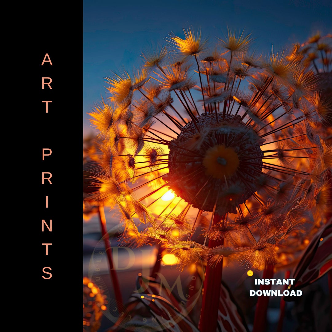 Dandelion Wall Art Dandelion Wall Decor Ai Artwork Dandelion Prints