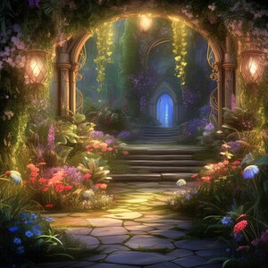 Garden Art Garden Decor Garden Wall Art Ai Artwork Printable Wall Art Enchanted Garden Art Print