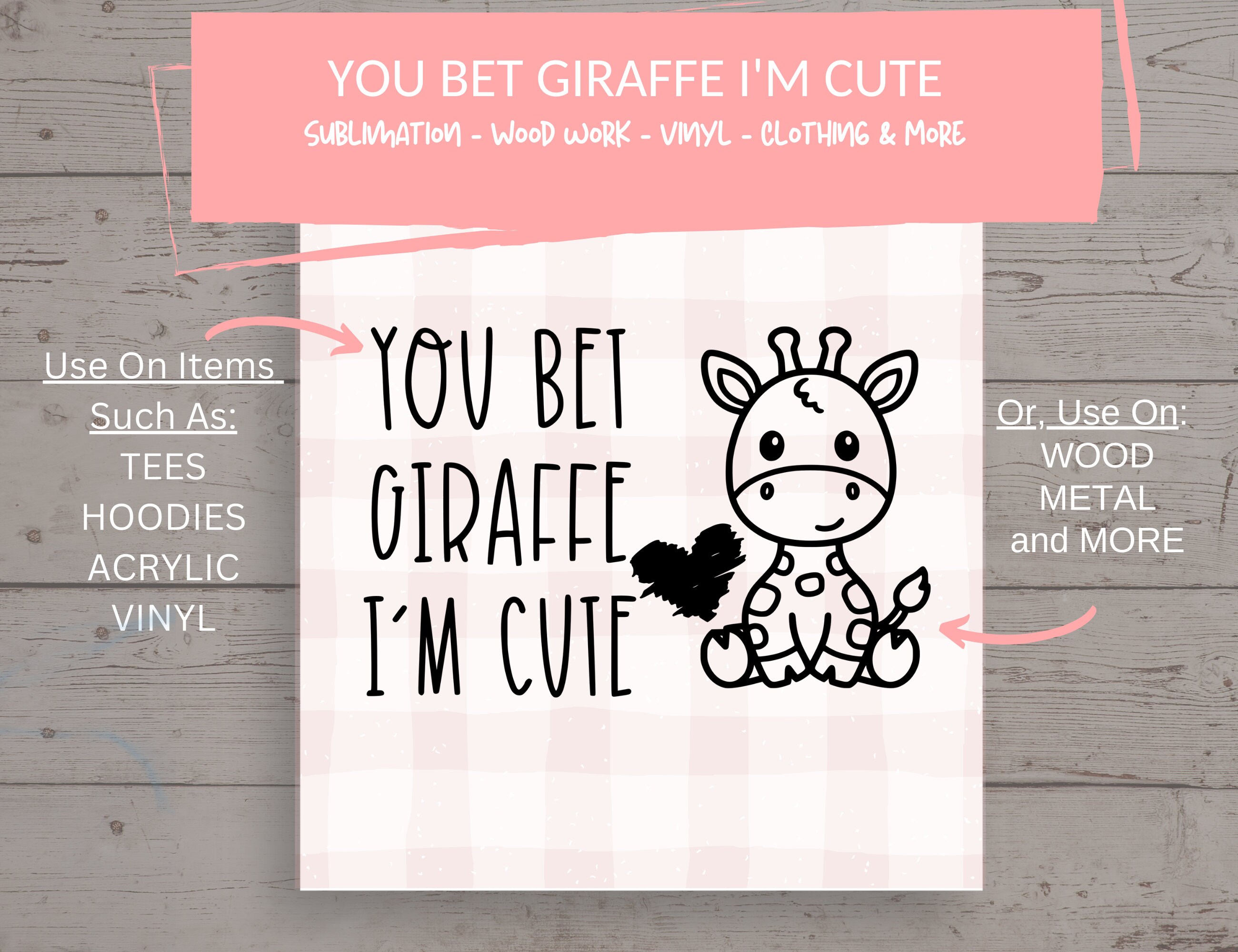 You Bet Giraffe I'm Cute SVG Digital Download and Cute - Etsy