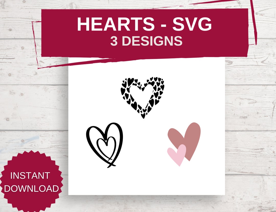 Heart SVG Bundle, Doodle Heart SVG, Heart SVG, Valentines Day Svg ...