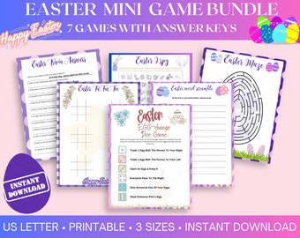 Printable Easter Game Bundle | Easter Party Games | Easter Family Games | Easter Church Classroom Activities | Easter Trivia and Dice Games