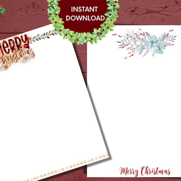 Christmas Stationary Bundle | Instant Download