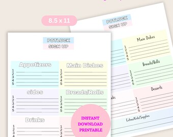 The 90s Party Signup Sheet Potluck Sign Up Sheet Printable Party Food Sign Up List