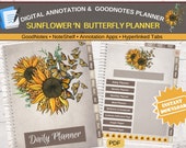 Sunflower Digital Planner GoodNotes Template Digital Planner, GoodNotes Notebook, iPad Pro planner, GoodNotes Hyperlinked Planner