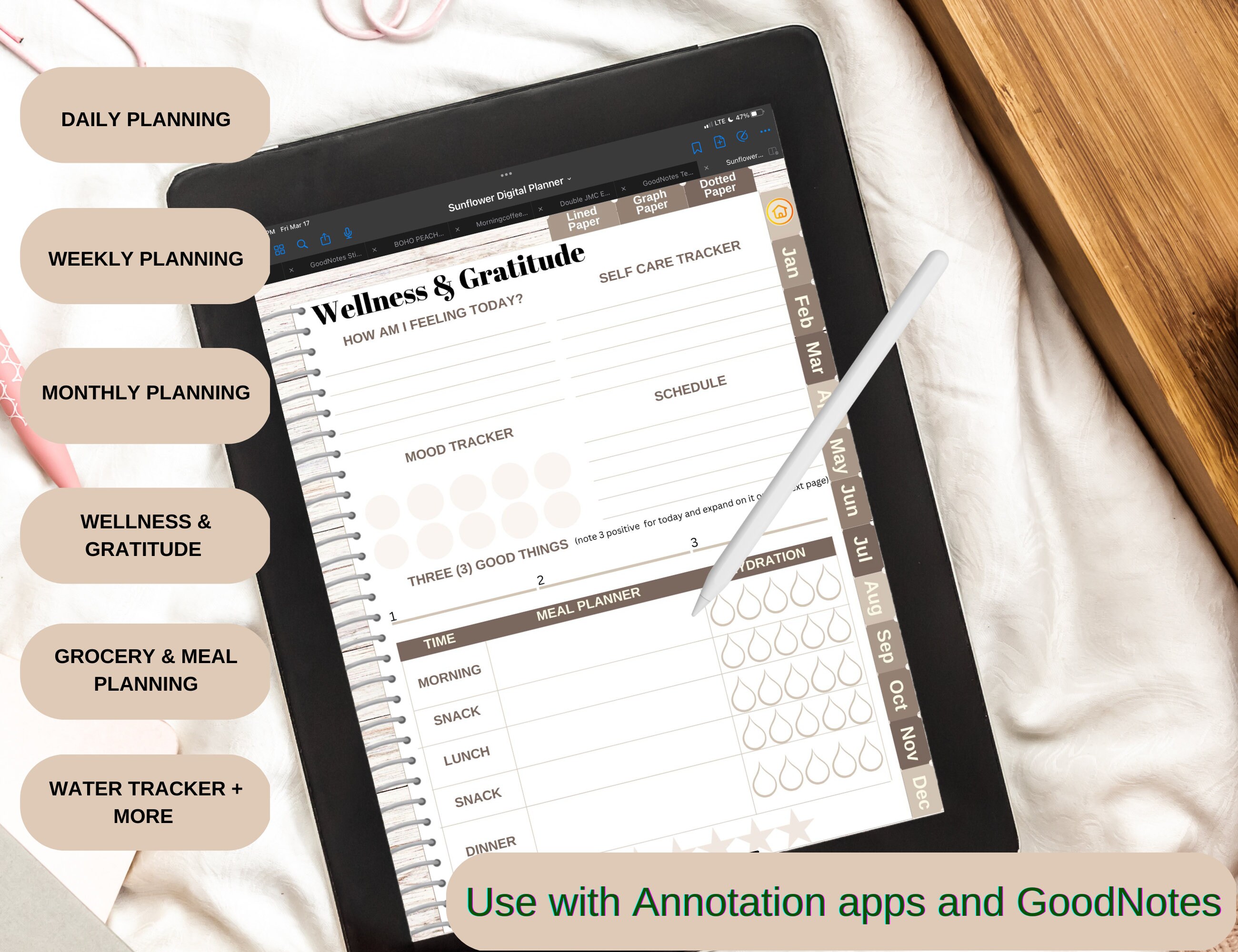 Sunflower Digital Planner Goodnotes Template Digital Planner, Goodnotes ...