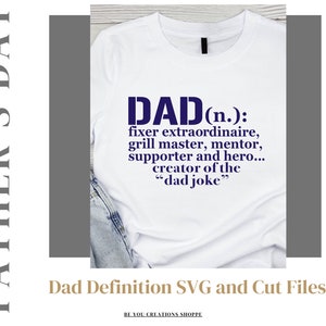 Fête des pères papa définition SVG papa définition PNG fête des pères papa définition SVG coupe fichiers papa cadeau pour la fête des pères