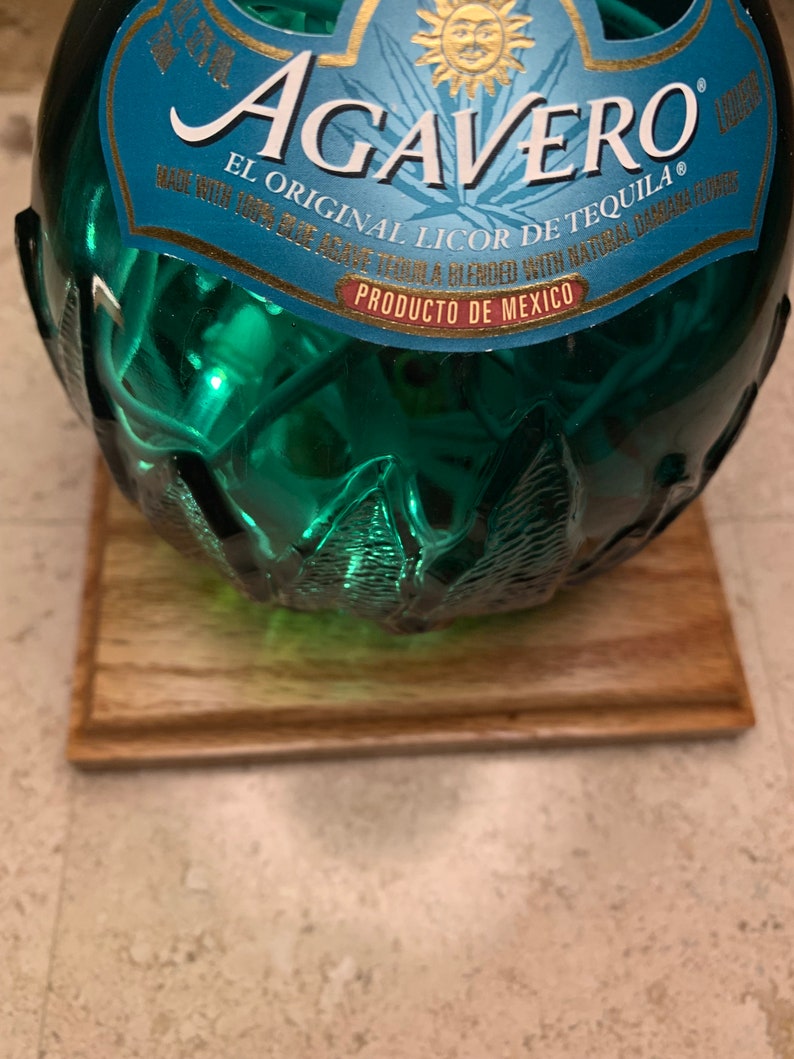 Agavero Tequila Liqueur 750 Ml Bottle Lamp Etsy