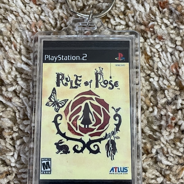 Rule of Rose " "Video Game Cover Art Custom Key Chain Display, Christmas Tree Ornament" " - Playstation 2, Ps2
