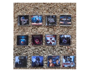 Resident Evil Key Chains - Small Custom Videogame Art Cover Displays, Christmas Tree Ornament
