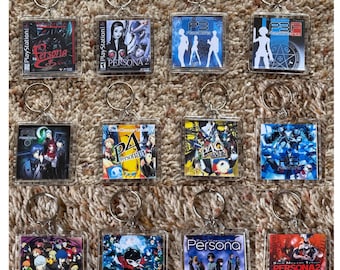 Shin Megami Tensei Persona Key Chain "P1, P2, P3, P3 FES, P4" - Small Custom Videogame Art Cover Displays, Christmas Tree Ornament