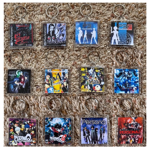 Shin Megami Tensei Persona Key Chain "P1, P2, P3, P3 FES, P4" - Small Custom Videogame Art Cover Displays, Christmas Tree Ornament