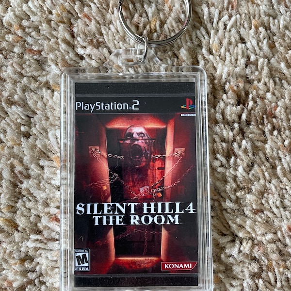 Silent Hill 4 The Room - "Video Game Cover Art Custom Key Chain Display, Christmas Tree Ornament" - Playstation 2, Ps2