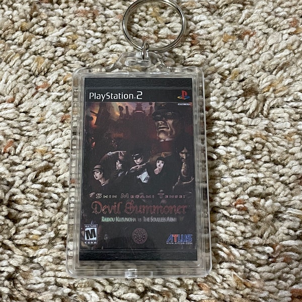 Shin Megami Tensei Devil Summoner " "Video Game Cover Art Custom Key Chain Display, Christmas Tree Ornament" " - Playstation 2, PS2