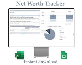 Net Worth Tracker Sheet | Excel Spreadsheet | Google Sheets | Instant Download