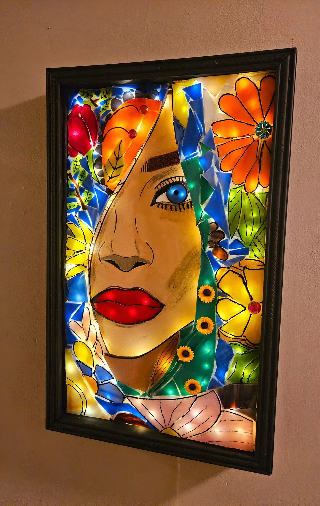 Illuminated Stained Glass Wall Decor - Etsy