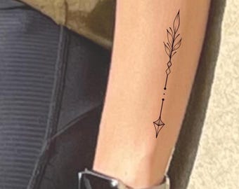 Tatuaje temporal de hojas de flecha (juego de 3)