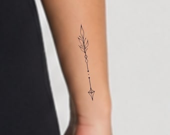 Arrow Leaves Temporary Tattoo (Set of 3)