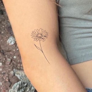 Tatuaje temporal de flor de aster (juego de 2)