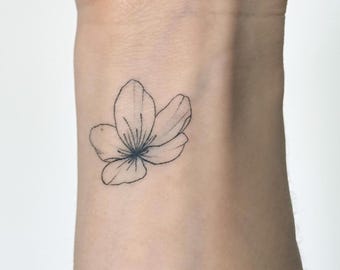 Cherry Blossom Flower Temporary Tattoo (Set of 3)