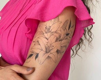 Tatouage temporaire fleur de lys (1 grand et 1 petit ou 1 grand)