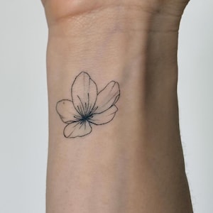 Cherry Blossom Flower Temporary Tattoo (Set of 3)