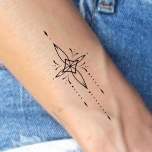 Tatouage temporaire fleur ornementale (Lot de 2)