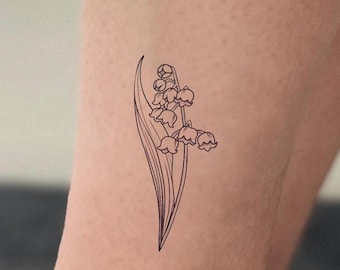 Tatuaje temporal de lirio de los valles (juego de 2)