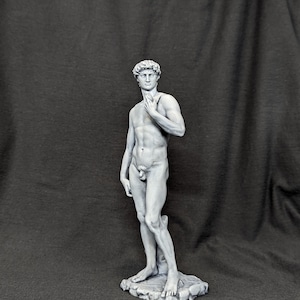 Hand Painted Michelangelo&#39;s David Miniature Statue: Renaissance Decor
