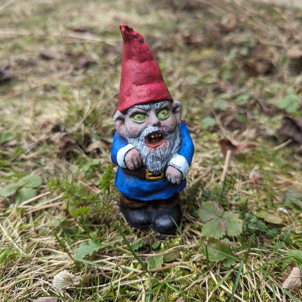 Zombie Garden Gnome | Custom Colors on Request | Hand Painted | Perfect for Fairy Gardens or Plant Decor | Mothers Day | Birthday |