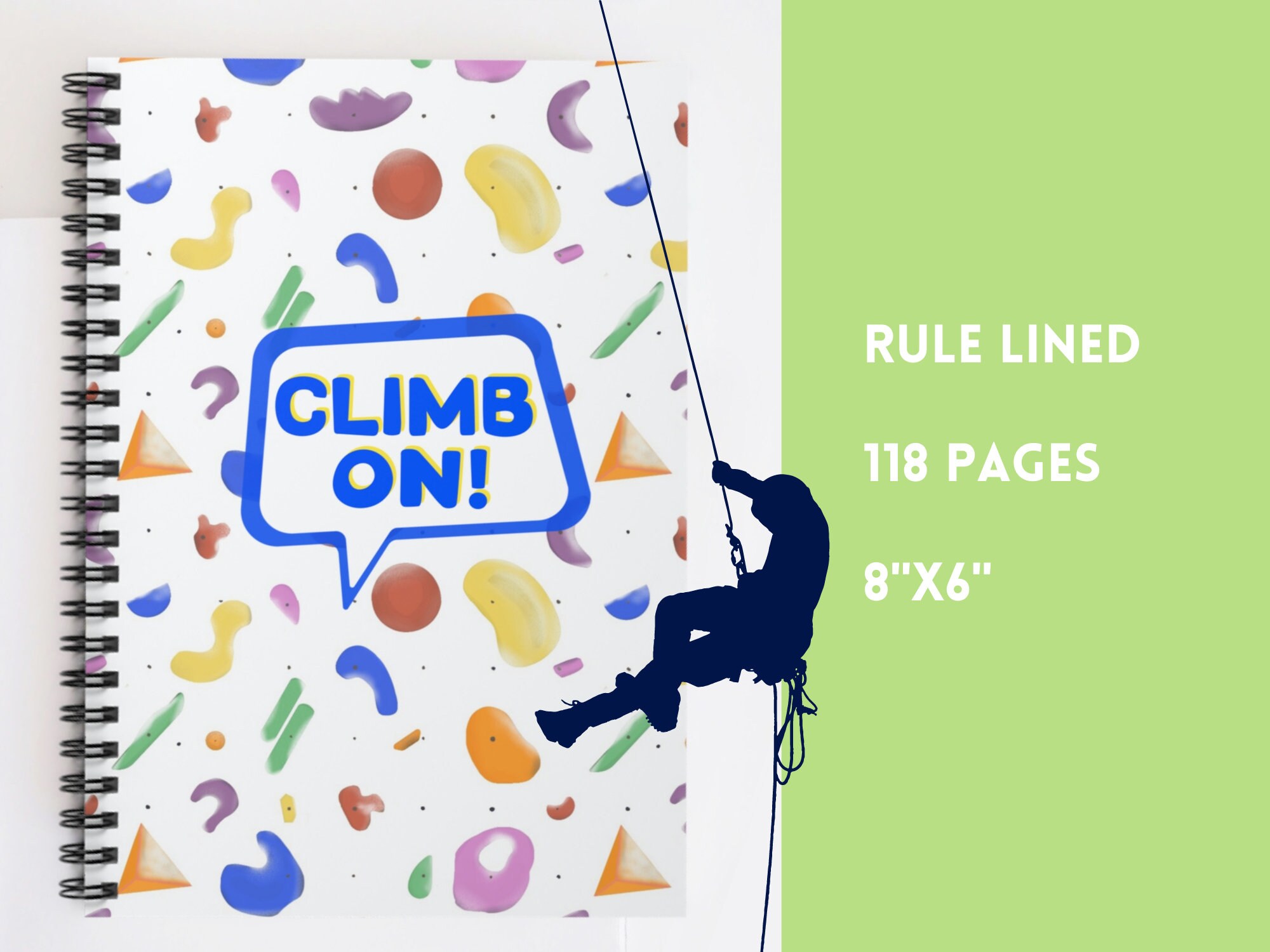 Rock Climber Notebook Climbing Journal Bouldering Journal Gift for Rock