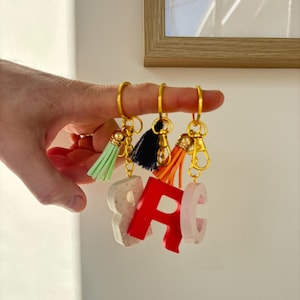 Personalised Keyring Custom Letter Keychain Initial Kids Alphabet Tag for School Bag Birthday gift