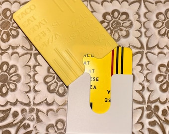 Estuche para tarjetas de pizza con queso de cabra Taco Cat: Estuche de viaje duradero - PERSONALIZABLE