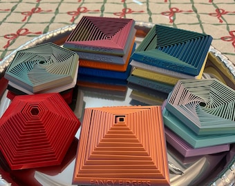 Fidget fractal grande, cuadrado o hexagonal: ¡PERSONALIZABLE!