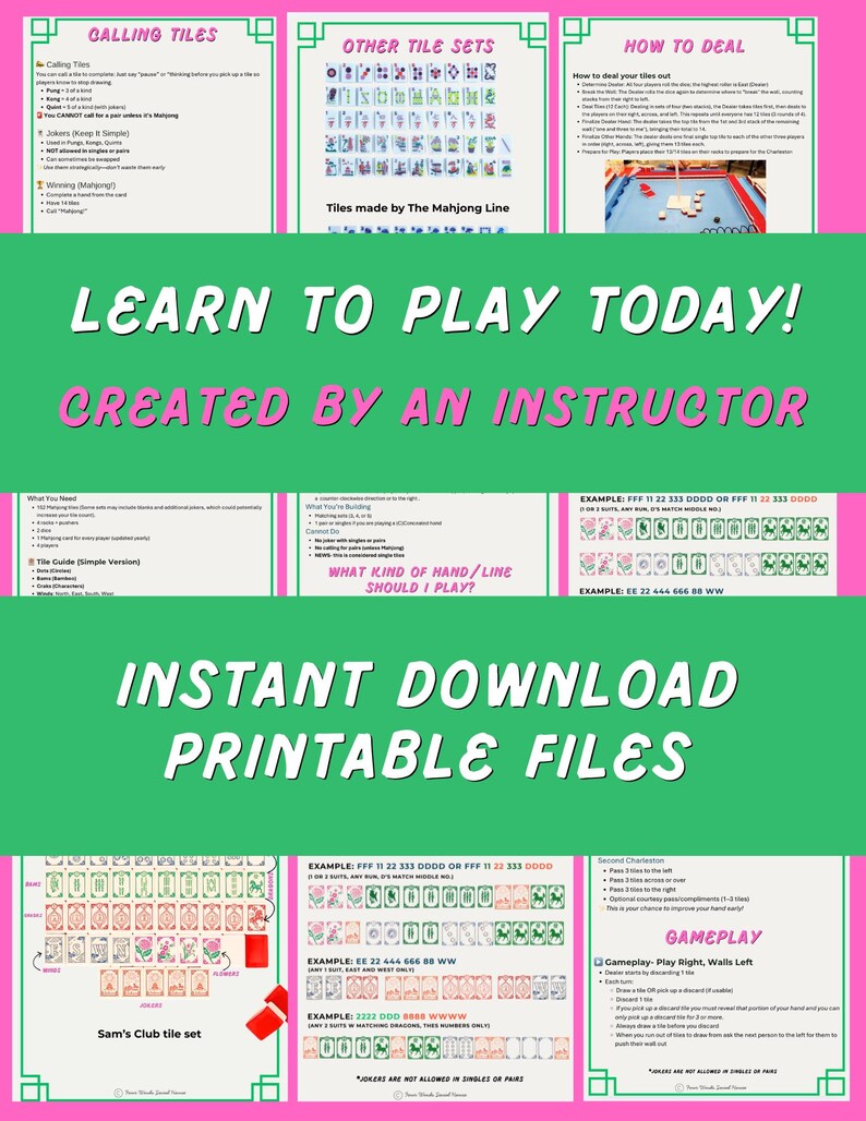 2026 American Mahjong Made Easy Cheat Sheet Downloadable, Printable ...